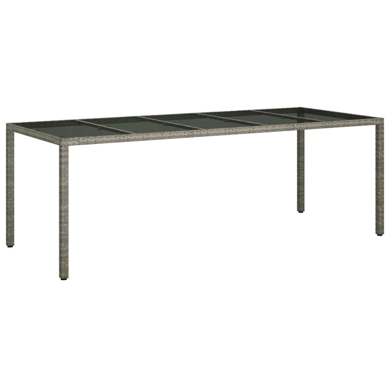 vidaXL Garden Dining Table Grey 250 x 100 x 75 cm Poly rattan
