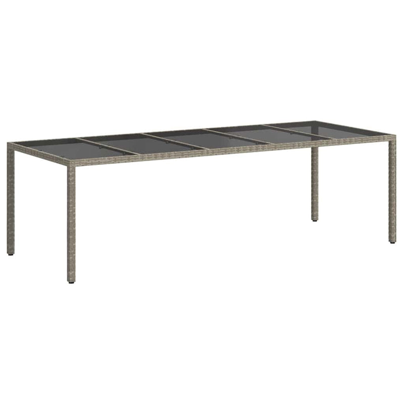 vidaXL Garden Dining Table Grey 250 x 100 x 75 cm Poly Rattan