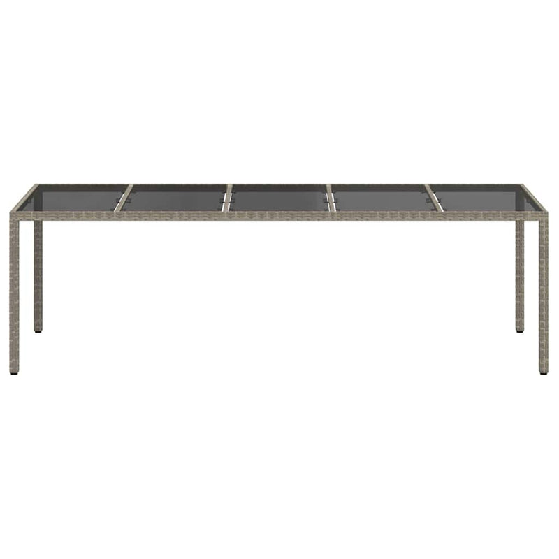 vidaXL Garden Dining Table Grey 250 x 100 x 75 cm Poly Rattan