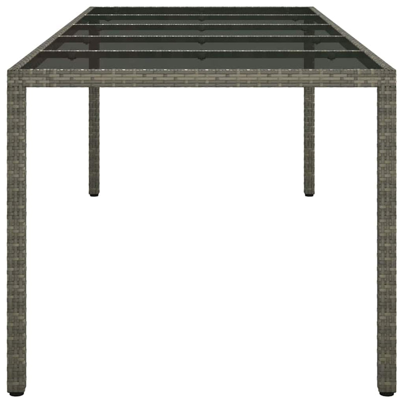 vidaXL Garden Dining Table Grey 250 x 100 x 75 cm Poly Rattan