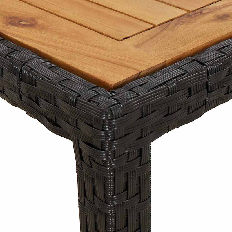 vidaXL Garden Dining Table Black 250 x 100 x 75 cm Poly rattan