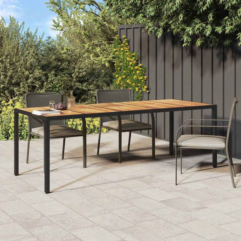 vidaXL Garden Dining Table Black 250 x 100 x 75 cm Poly Rattan