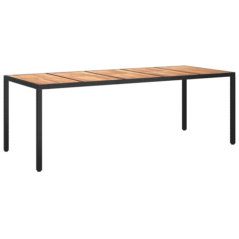vidaXL Garden Dining Table Black 250 x 100 x 75 cm Poly rattan