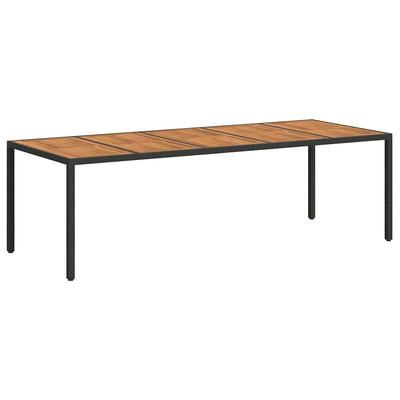 vidaXL Garden Dining Table Black 250 x 100 x 75 cm Poly Rattan