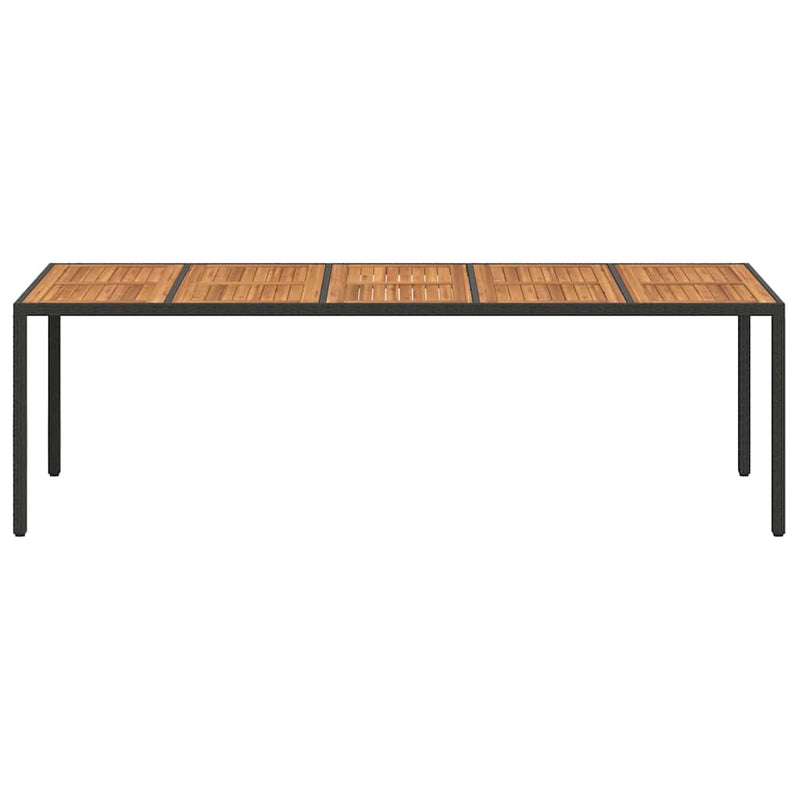 vidaXL Garden Dining Table Black 250 x 100 x 75 cm Poly Rattan