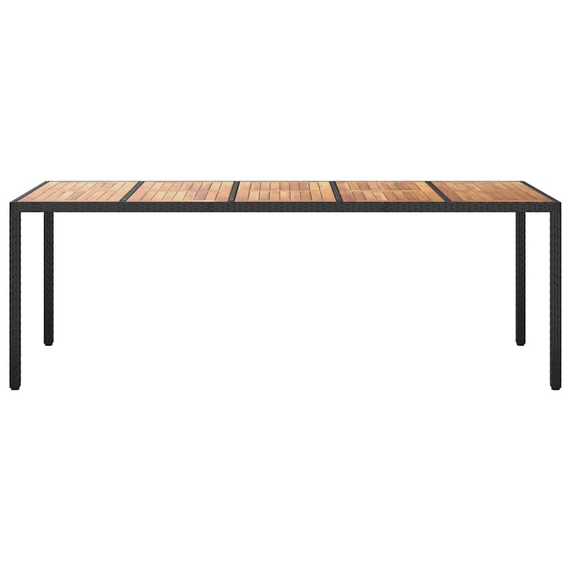vidaXL Garden Dining Table Black 250 x 100 x 75 cm Poly rattan