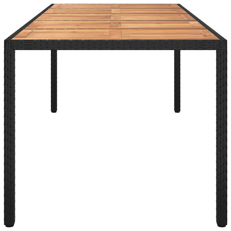 vidaXL Garden Dining Table Black 250 x 100 x 75 cm Poly rattan