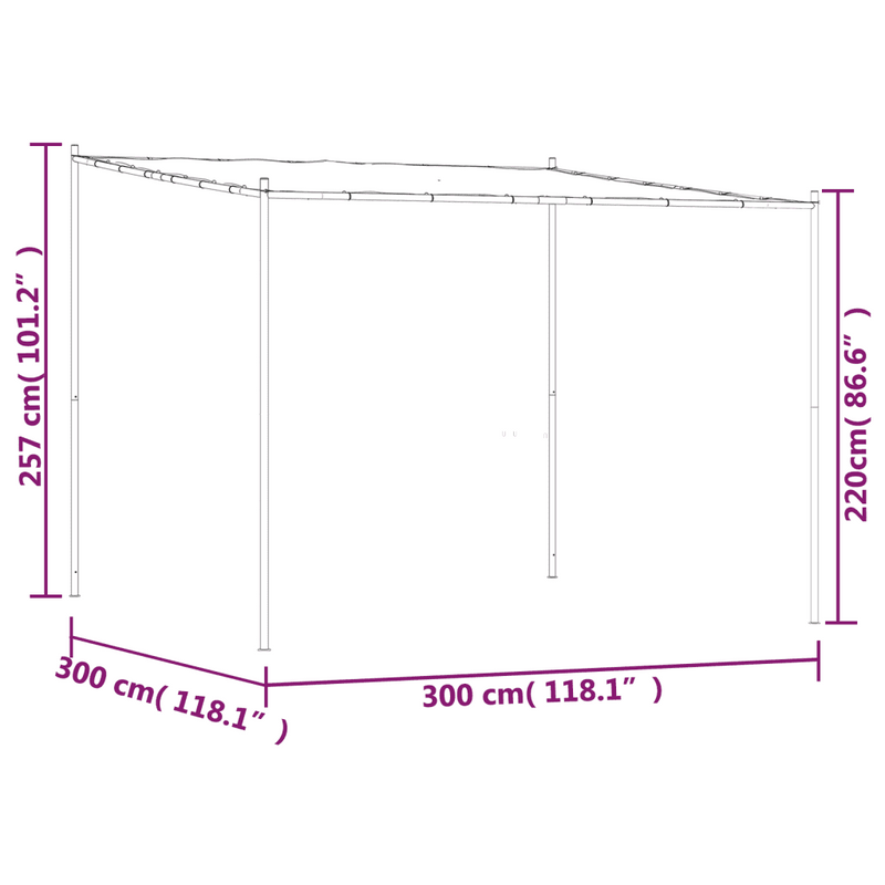Gazebo Beige 3x3 m 180 g/m² Fabric and Steel