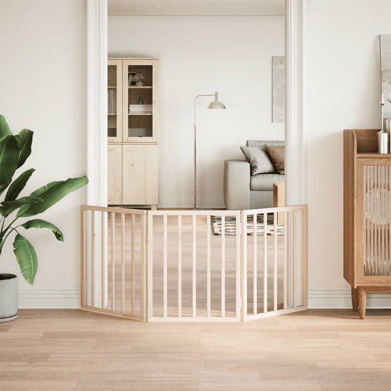 vidaXL Dog Gate Foldable 3 Panels 150 cm Poplar Wood