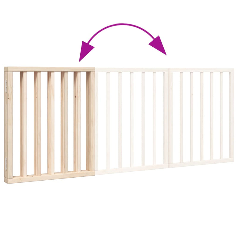 vidaXL Dog Gate Foldable 3 Panels 150 cm Poplar Wood