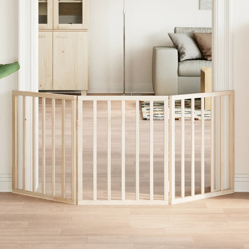 vidaXL Dog Gate Foldable 3 Panels 150 cm Poplar Wood