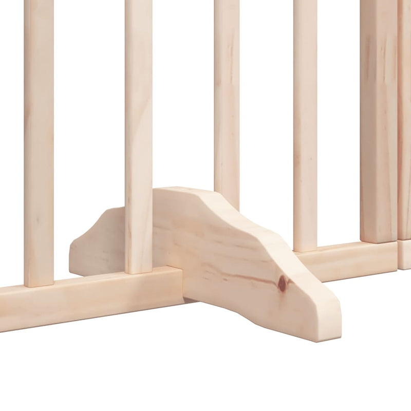 vidaXL Dog Gate with Door Foldable 6 Panels 300 cm Poplar Wood