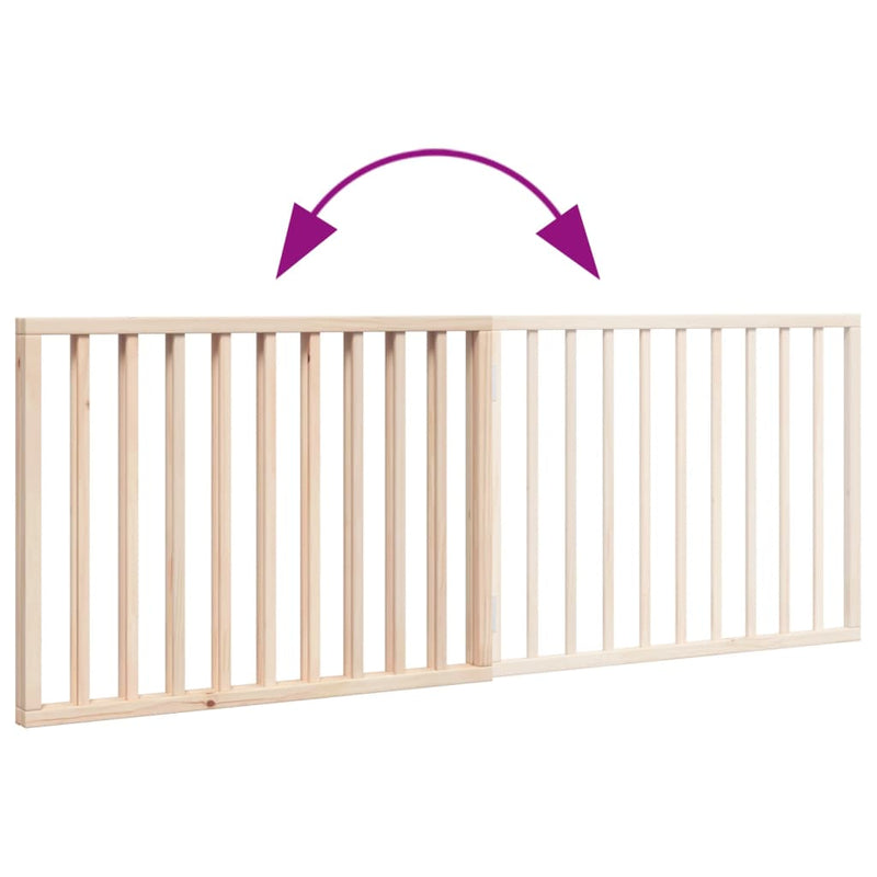 vidaXL Dog Gate Foldable 2 Panels 160 cm Poplar Wood