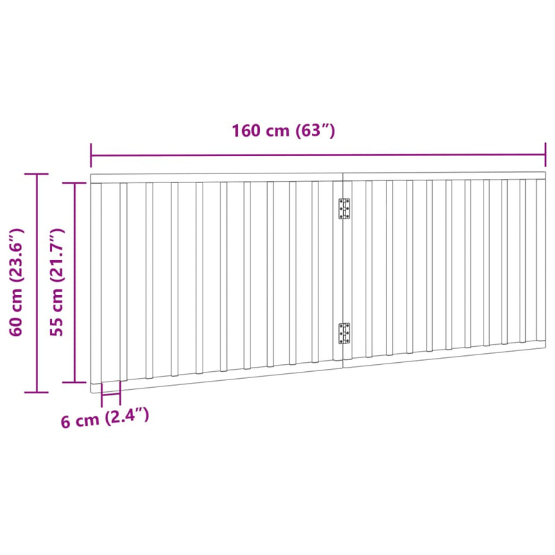 vidaXL Dog Gate Foldable 2 Panels 160 cm Poplar Wood