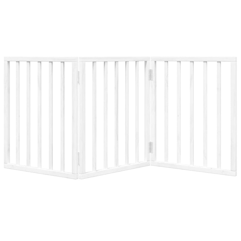 vidaXL Dog Gate Foldable 3 Panels White 150 cm Poplar Wood