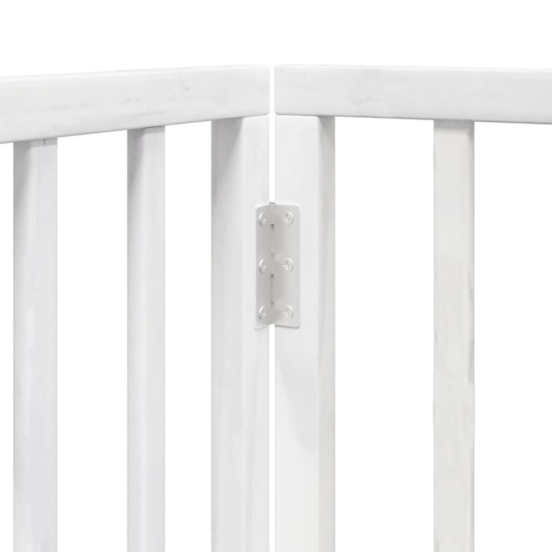 vidaXL Dog Gate Foldable 3 Panels White 150 cm Poplar Wood