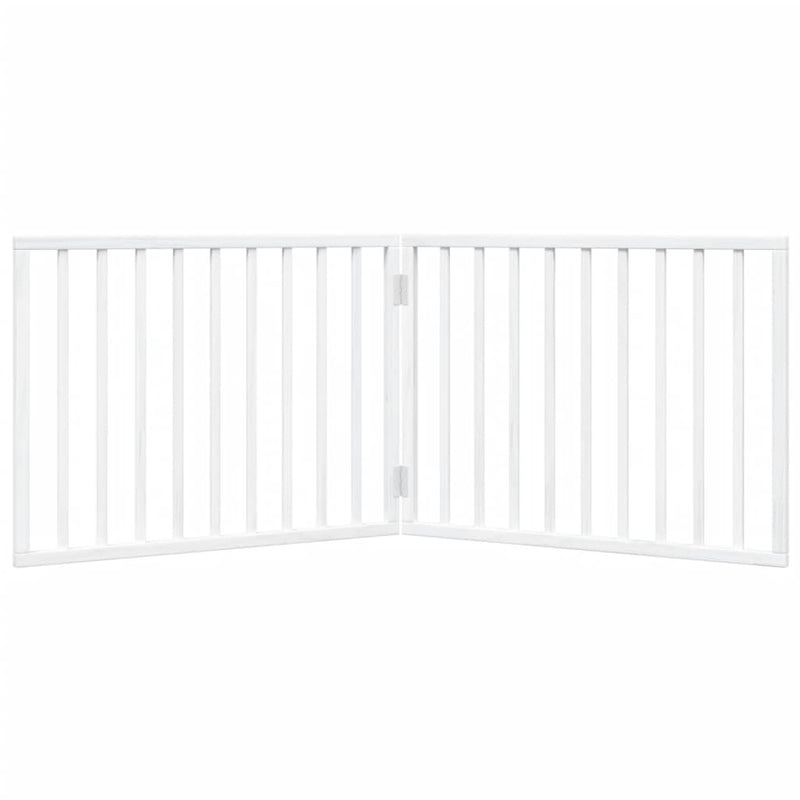 vidaXL Dog Gate Foldable 2 Panels White 160 cm Poplar Wood
