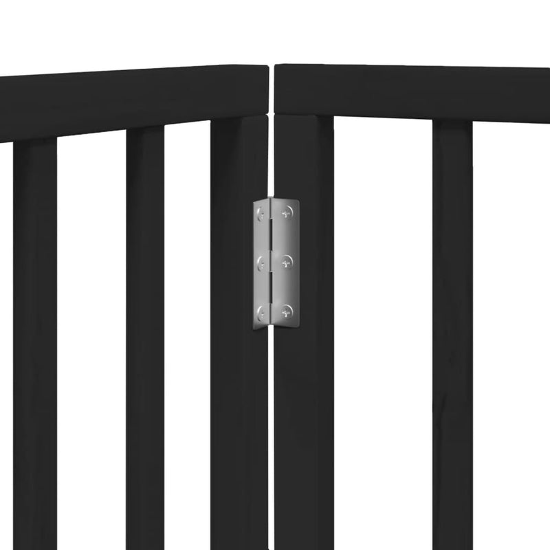 vidaXL Dog Gate Foldable 3 Panels Black 150 cm Poplar Wood