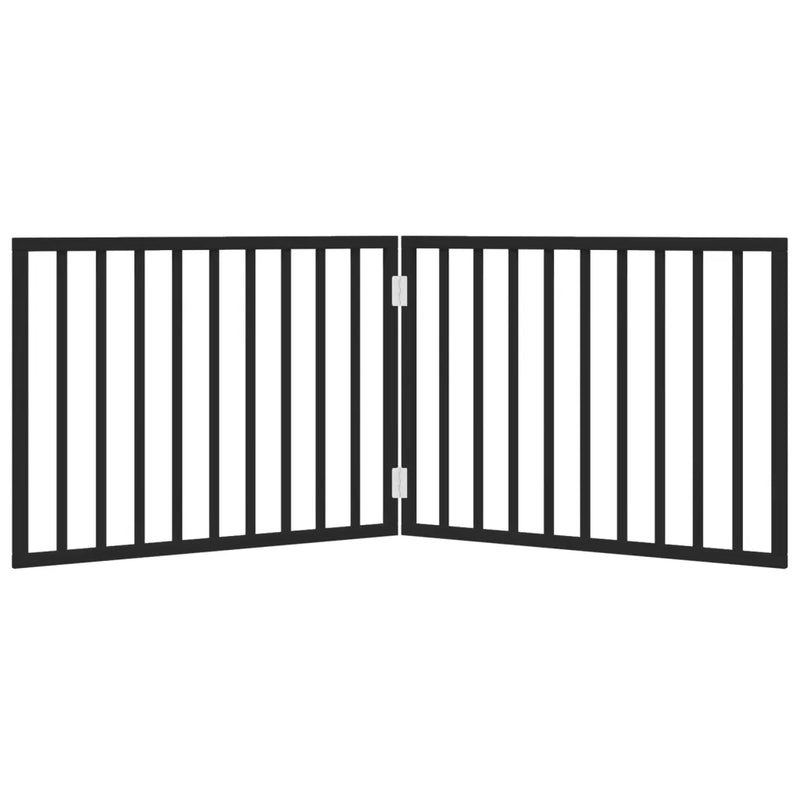 Dog Gate Foldable 2 Panels Black 160 cm Poplar Wood