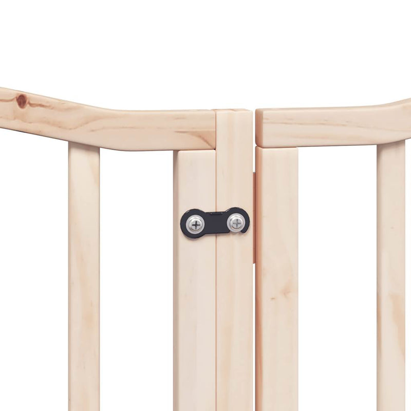 vidaXL Dog Gate with Door Foldable 6 Panels 300 cm Poplar Wood