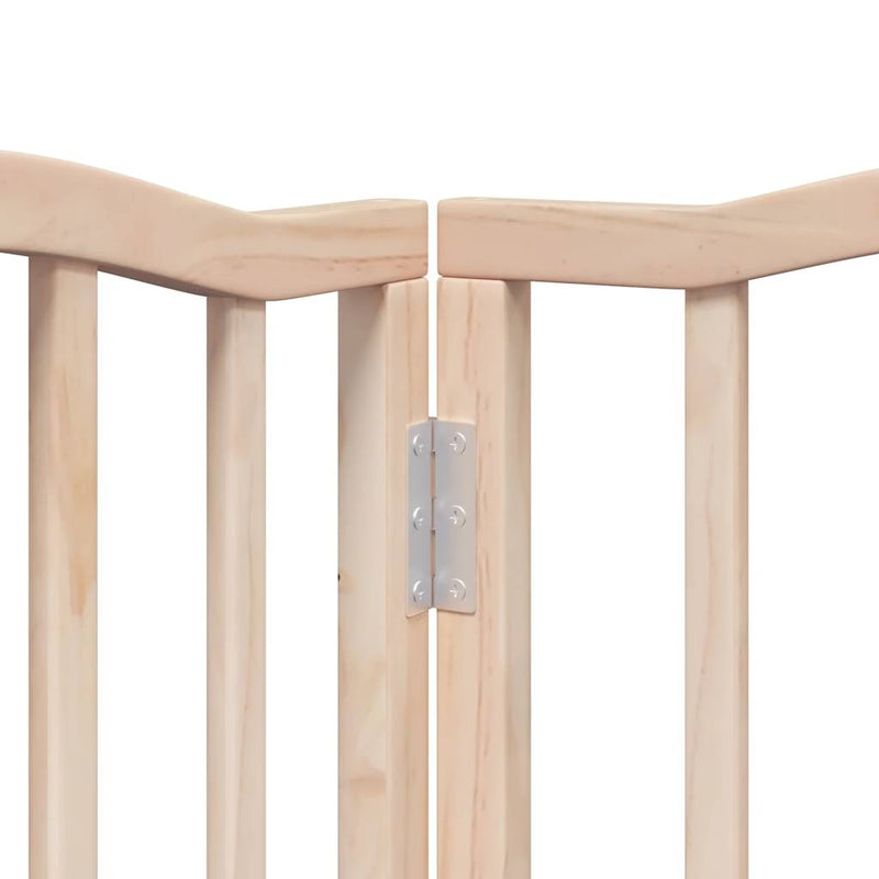 vidaXL Dog Gate with Door Foldable 6 Panels 300 cm Poplar Wood