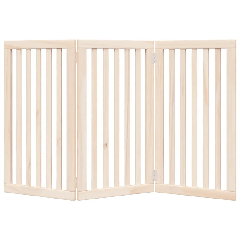 Dog Gate Foldable 3 Panels 150 cm Poplar Wood