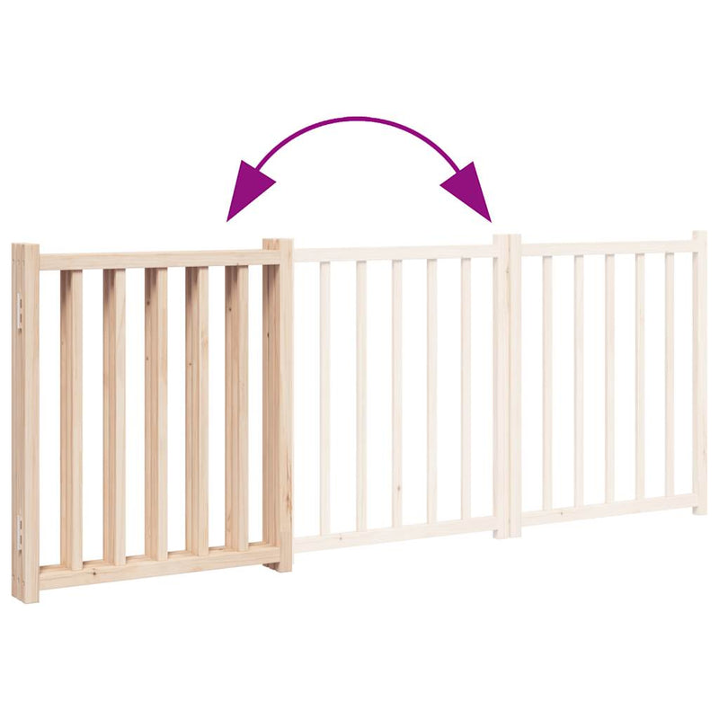 vidaXL Dog Gate Foldable 3 Panels 150 cm Solid Wood Fir