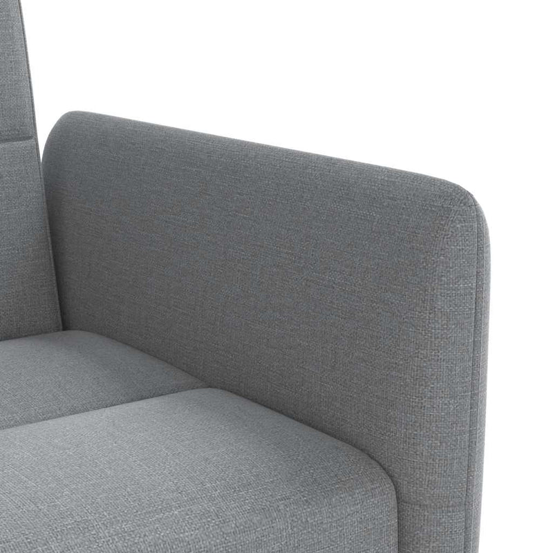vidaXL Sofa Bed with Cup Holders Light Grey Fabric