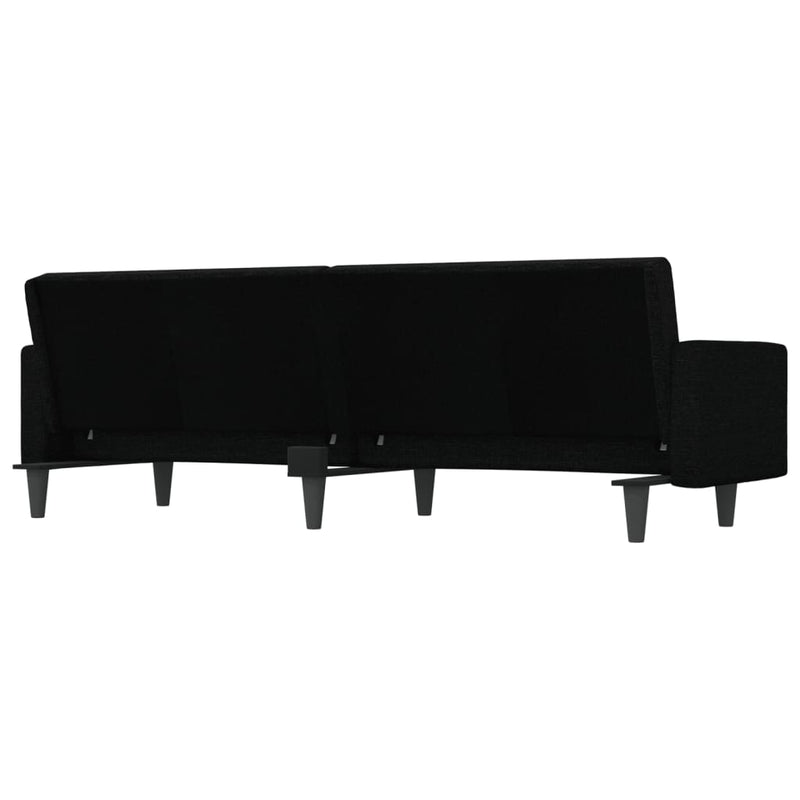 Sofa Bed with Cushions Black Fabric