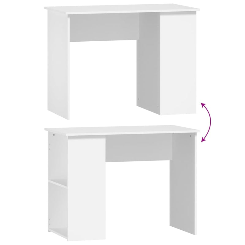 vidaXL Desk White 100x55x75 cm Engineered Wood