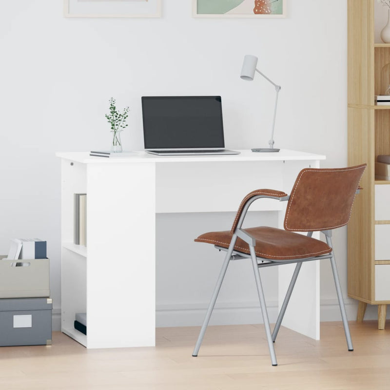 vidaXL Desk White 100x55x75 cm Engineered Wood