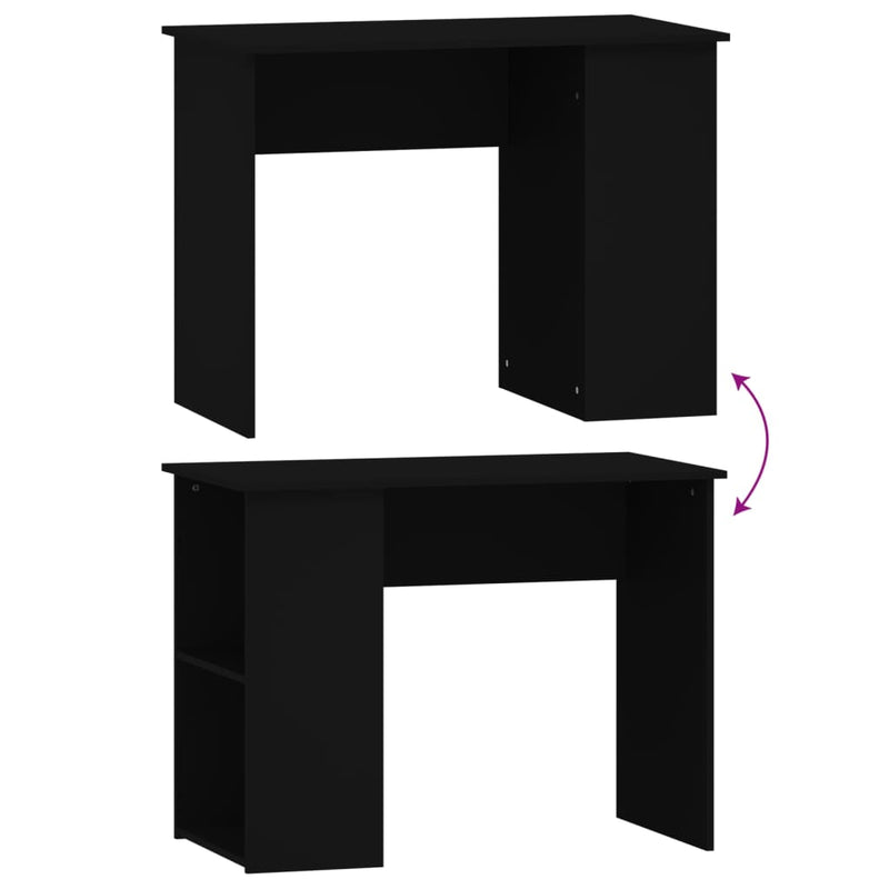 vidaXL Desk Black 100x55x75 cm Engineered Wood