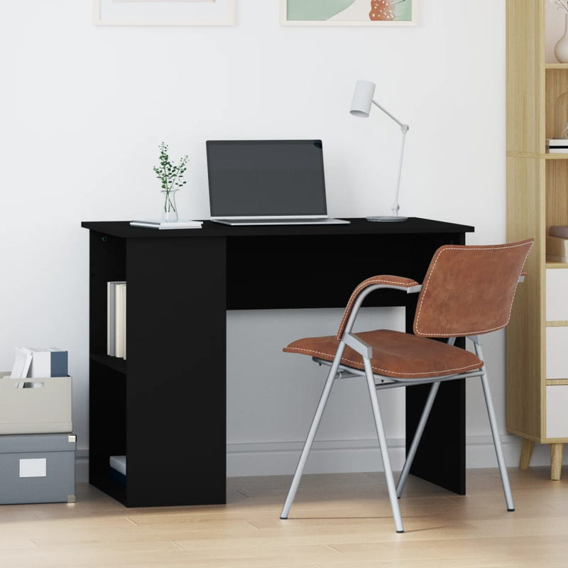 vidaXL Desk Black 100x55x75 cm Engineered Wood