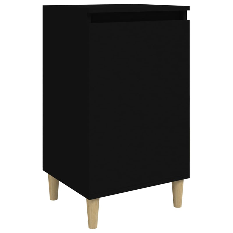vidaXL Bedside Cabinet Black 40x35x70 cm Engineered Wood