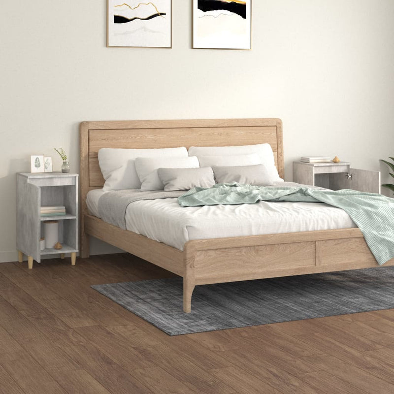 vidaXL Bedside Cabinets 2 pcs Concrete Grey 40x35x70 cm Engineered Wood