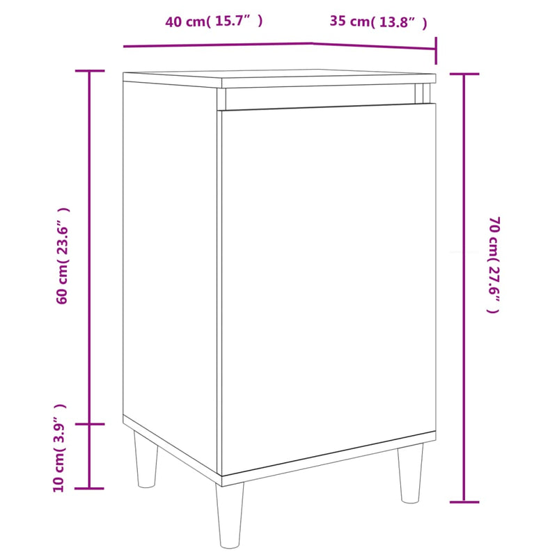 vidaXL Bedside Cabinets 2 pcs Concrete Grey 40x35x70 cm Engineered Wood