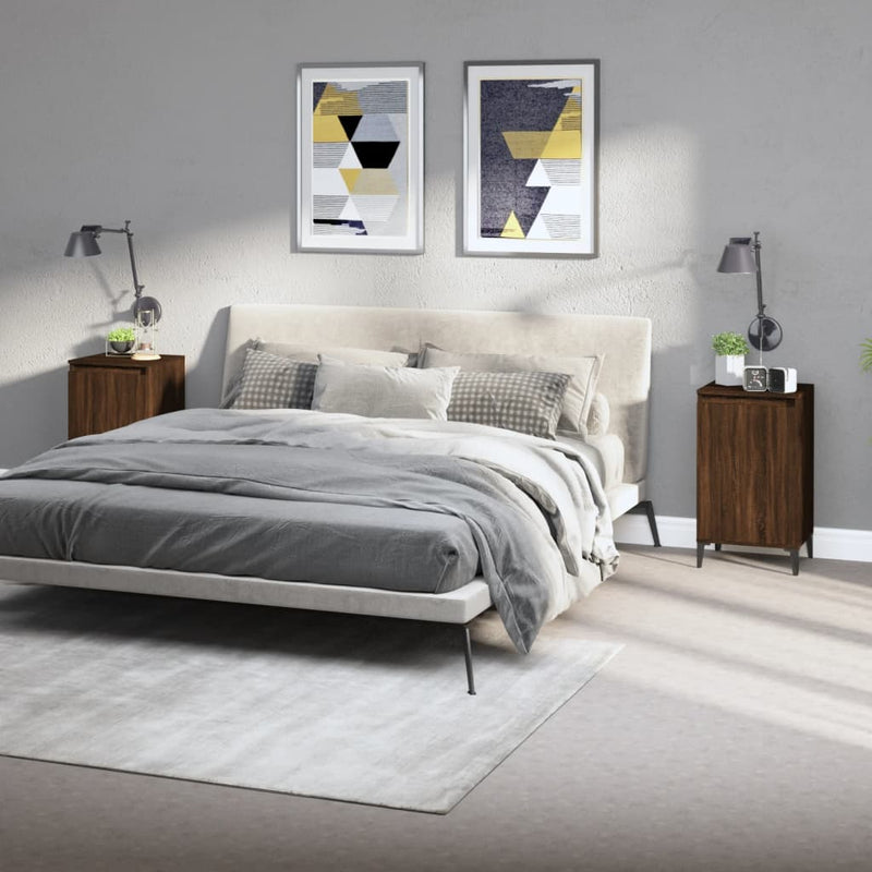 vidaXL Bedside Cabinets 2 pcs Brown Oak 40x35x70 cm Engineered Wood