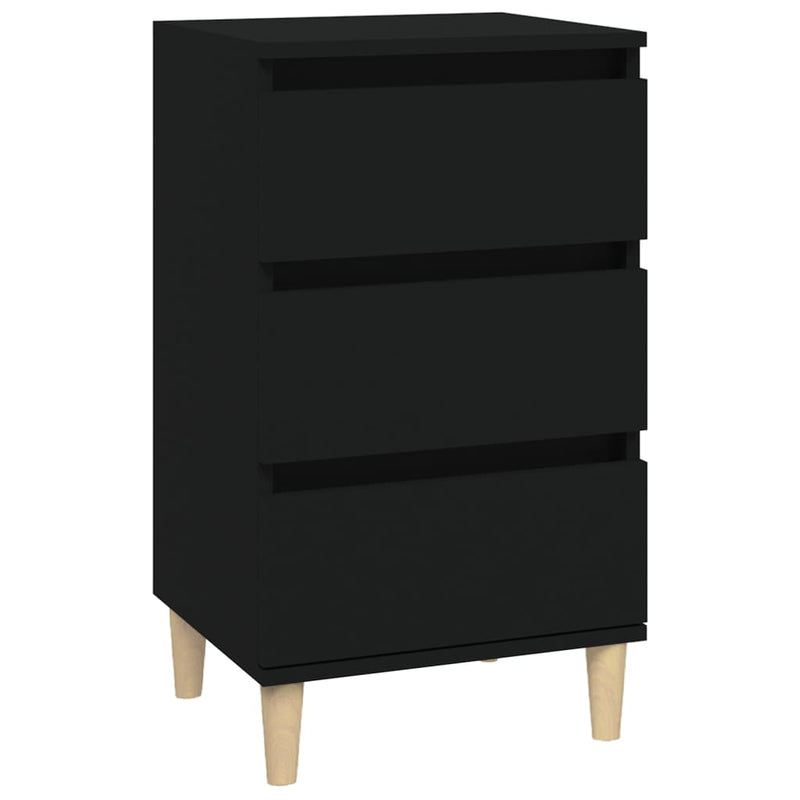 vidaXL Bedside Cabinet Black 40x35x70 cm Engineered Wood
