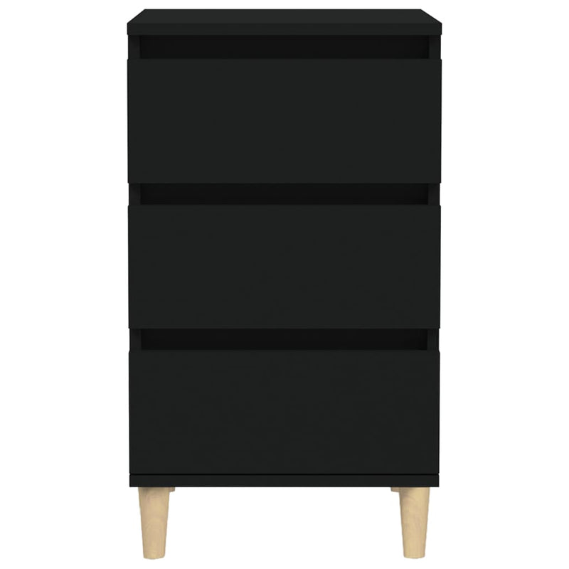 vidaXL Bedside Cabinet Black 40x35x70 cm Engineered Wood