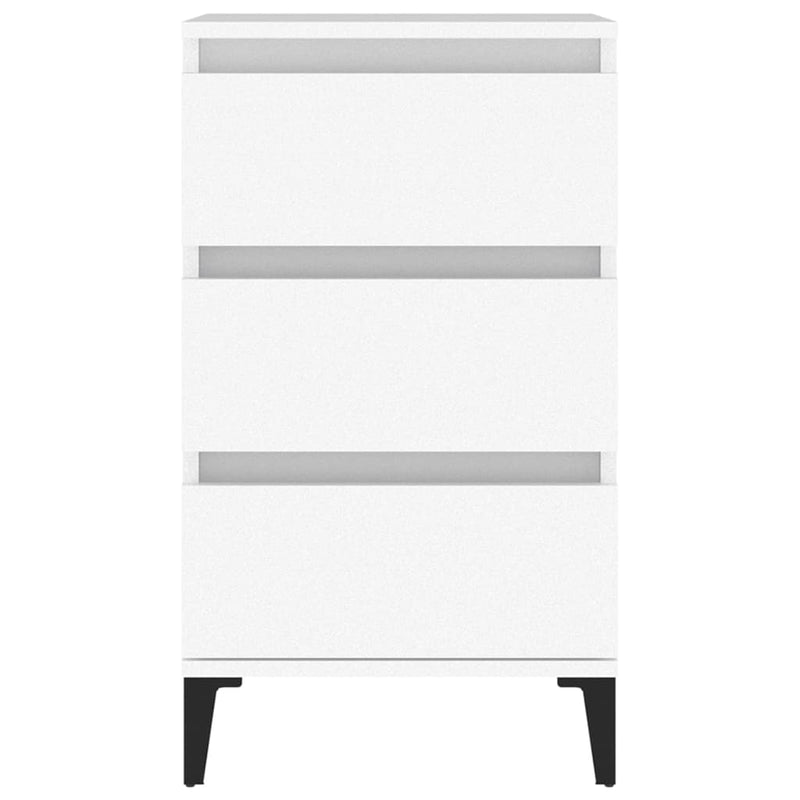 vidaXL Bedside Cabinet White 40x35x70 cm Engineered Wood