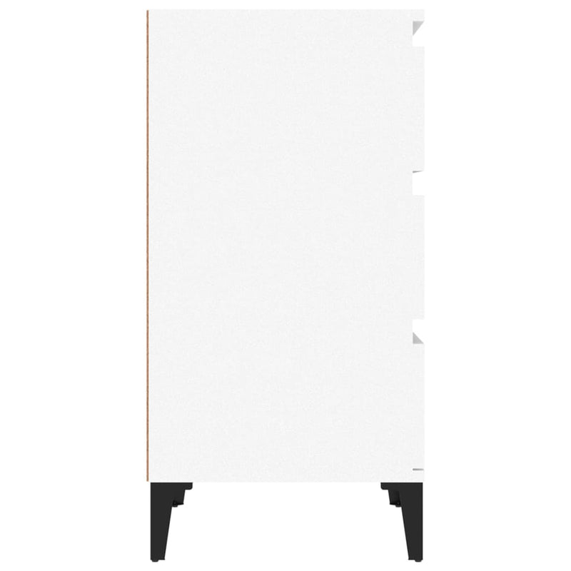 vidaXL Bedside Cabinet White 40x35x70 cm Engineered Wood