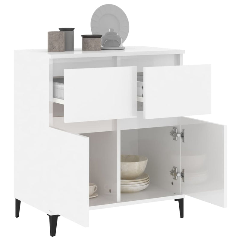 vidaXL Sideboard High Gloss White 60x35x70 cm Engineered Wood