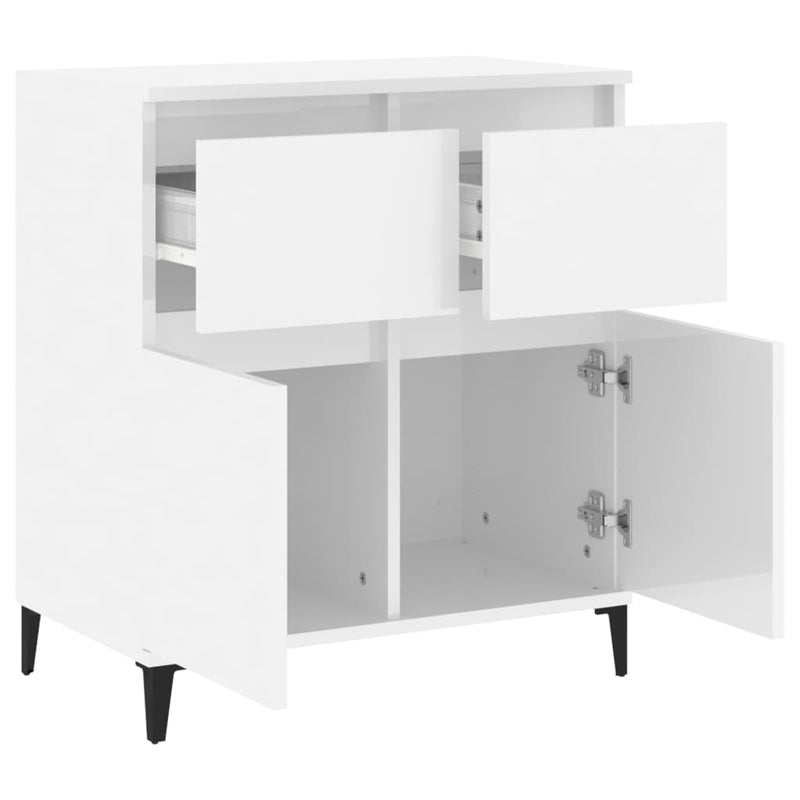 vidaXL Sideboard High Gloss White 60x35x70 cm Engineered Wood