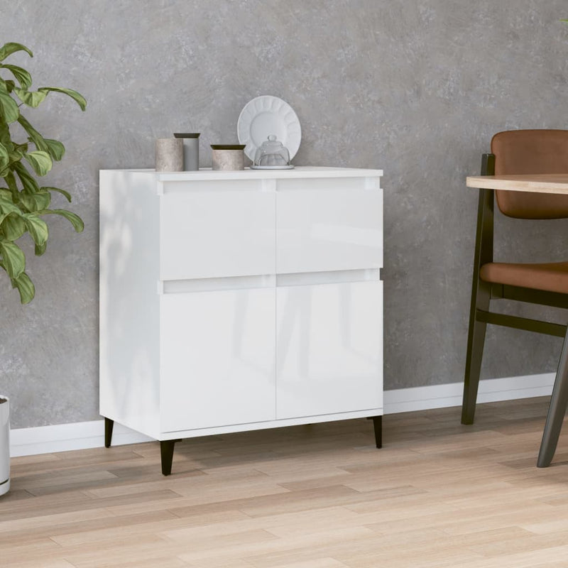 vidaXL Sideboard High Gloss White 60x35x70 cm Engineered Wood