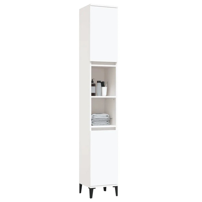 Bathroom Cabinet White 30x30x190 cm Engineered Wood