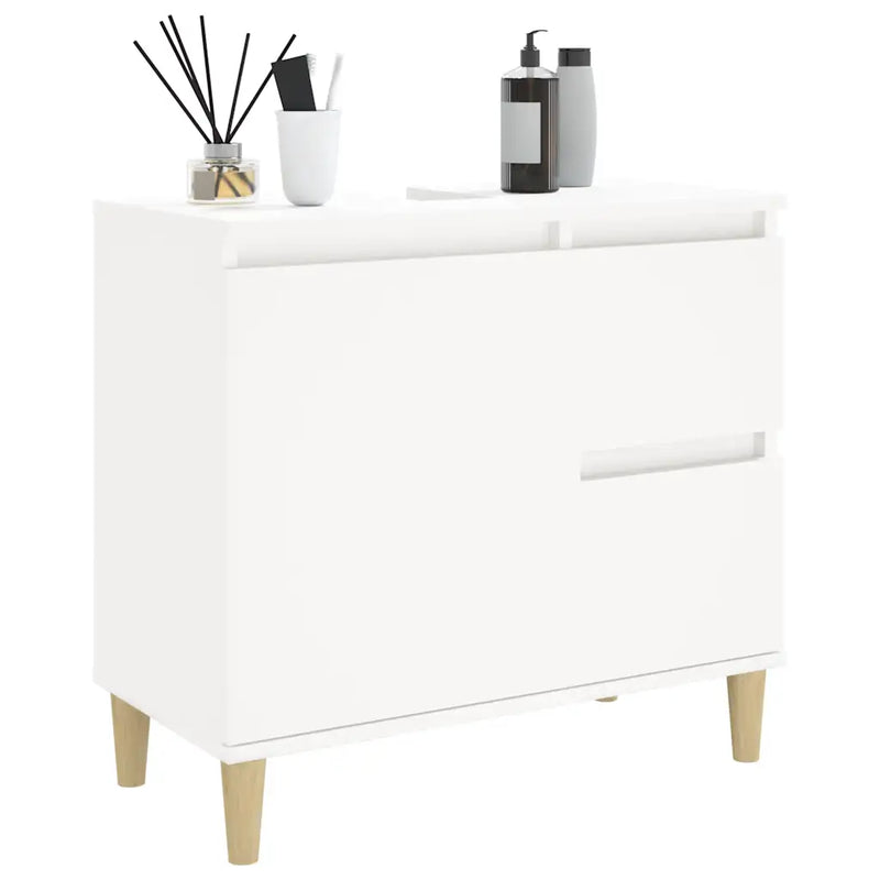 Bathroom Cabinet White 65x33x60 cm Engineered Wood