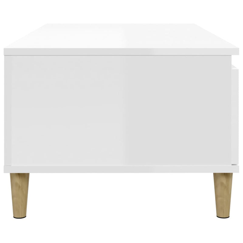 vidaXL Coffee Table High Gloss White 90x50x36.5 cm Engineered Wood