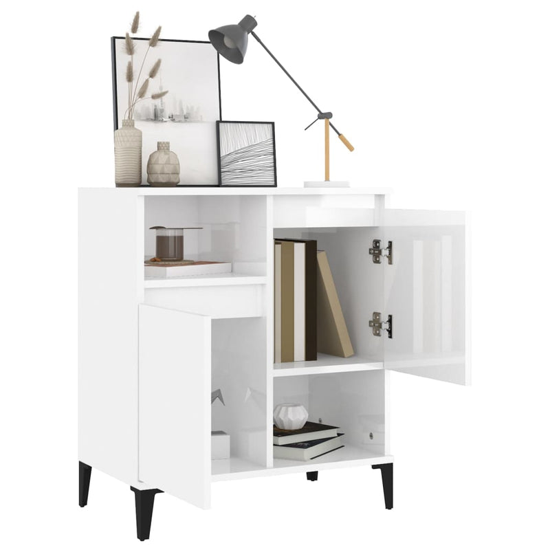 vidaXL Sideboard High Gloss White 60x35x70 cm Engineered Wood