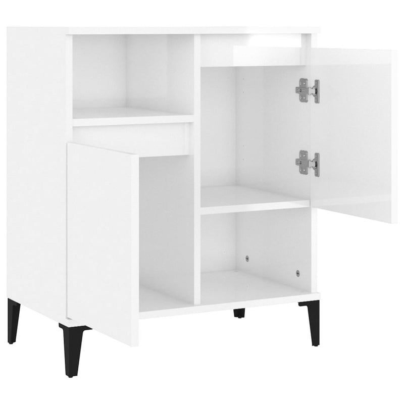 vidaXL Sideboard High Gloss White 60x35x70 cm Engineered Wood