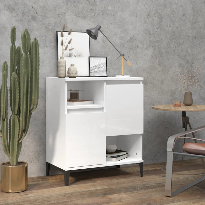 vidaXL Sideboard High Gloss White 60x35x70 cm Engineered Wood